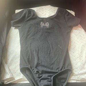 Jacques Moret Black Dance Leotard w/Bow